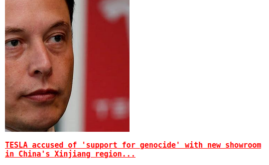 MUSK-SUPPORTS-GENOCIDE-1
Keywords: Rare Earth Mines Of Afghanistan, New America Foundation Corruption, Obama, Obama Campaign Finance, Obama FEC violations, Palo Alto Mafia, Paypal Mafia, Pelosi Corruption, Political bribes, Political Insider,  Eric Schmidts Sex Penthouse, SEC Investigation