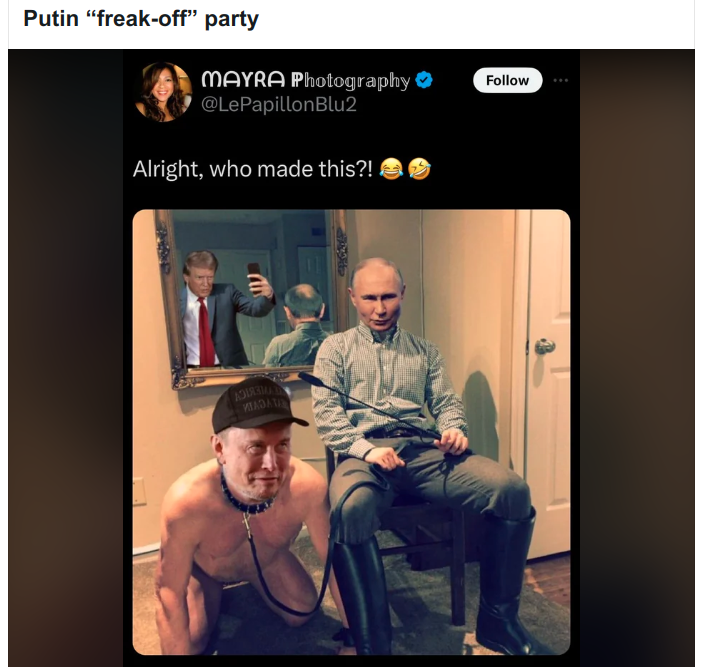 PUTIN AND MUSK
Keywords: Rare Earth Mines Of Afghanistan, New America Foundation Corruption, Obama, Obama Campaign Finance, Obama FEC violations, Palo Alto Mafia, Paypal Mafia, Pelosi Corruption, Political bribes, Political Insider,  Eric Schmidts Sex Penthouse, SEC Investigation