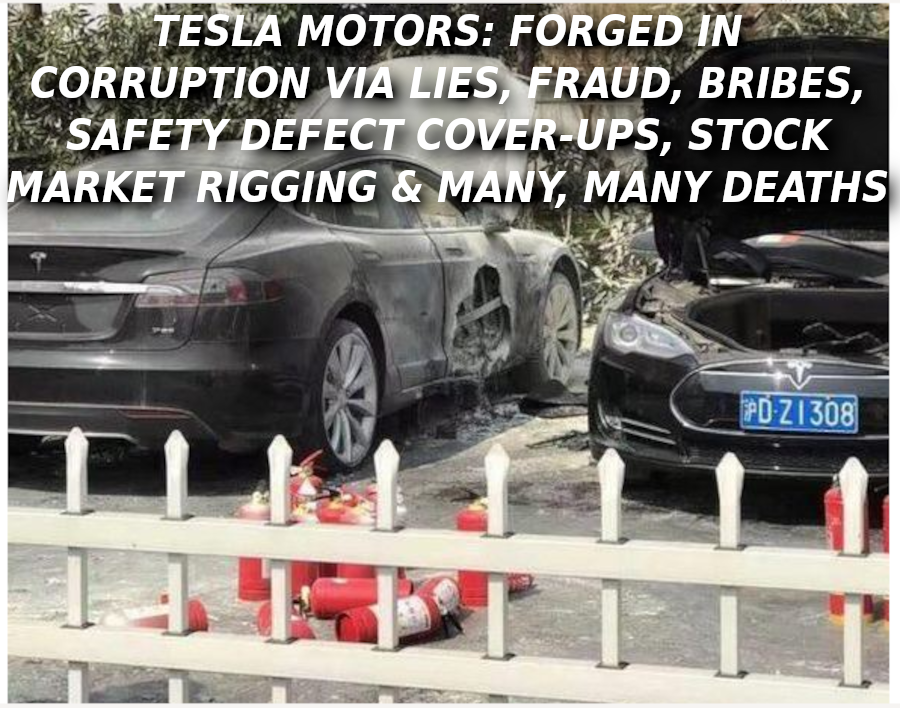 TESLA-MOTORS-SPONTANEOUS-COMBUSTION4-Elon-Musk-Corruption-And-Crappy-Engineering-Make-Tesla-Cars-So-Unsafe-1-1
Keywords: Rare Earth Mines Of Afghanistan, New America Foundation Corruption, Obama, Obama Campaign Finance, Obama FEC violations, Palo Alto Mafia, Paypal Mafia, Pelosi Corruption, Political bribes, Political Insider,  Eric Schmidts Sex Penthouse, SEC Investigation