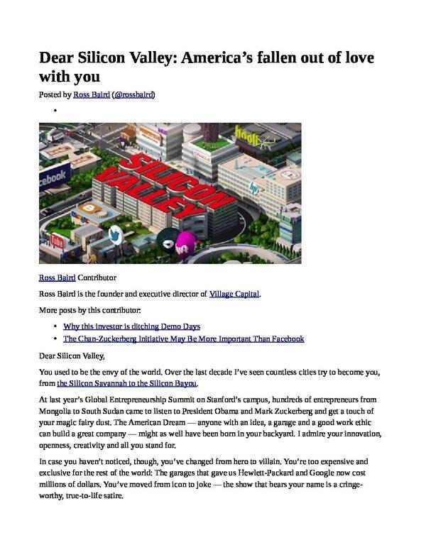 Dear-Silicon-Valley_-America___s-fallen-out-of-love-with-you-pdf
Keywords: Rare Earth Mines Of Afghanistan, New America Foundation Corruption, Obama, Obama Campaign Finance, Obama FEC violations, Palo Alto Mafia, Paypal Mafia, Pelosi Corruption, Political bribes, Political Insider,  Eric Schmidts Sex Penthouse, SEC Investigation