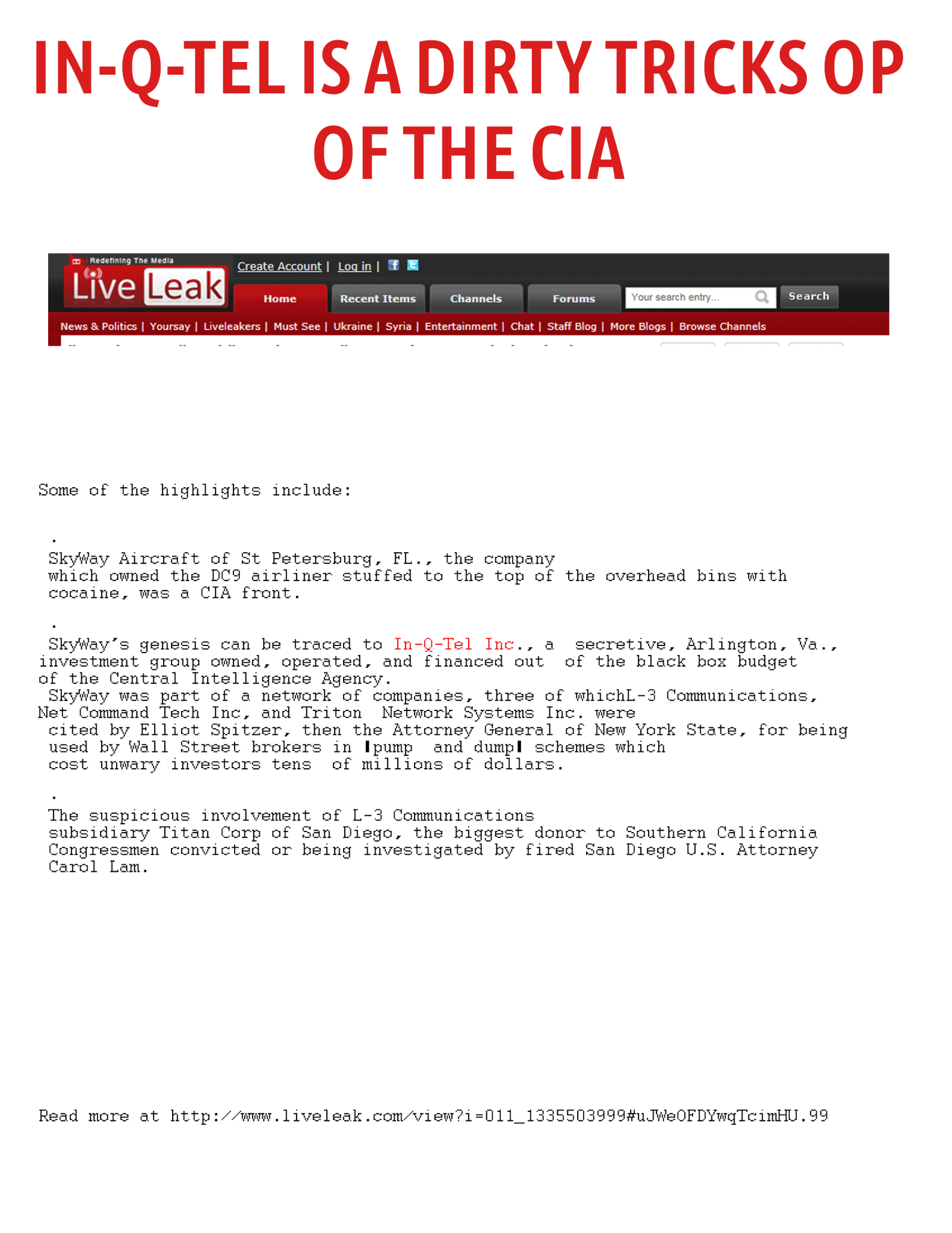 In-Q-Tel Rigs Elections CARTEL1
Keywords: Rare Earth Mines Of Afghanistan, New America Foundation Corruption, Obama, Obama Campaign Finance, Obama FEC violations, Palo Alto Mafia, Paypal Mafia, Pelosi Corruption, Political bribes, Political Insider,  Eric Schmidts Sex Penthouse, SEC Investigation