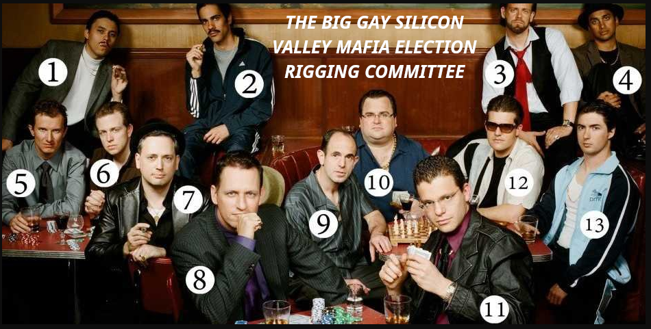 SILICON VALLEY_S GAY MAFIA
Keywords: Rare Earth Mines Of Afghanistan, New America Foundation Corruption, Obama, Obama Campaign Finance, Obama FEC violations, Palo Alto Mafia, Paypal Mafia, Pelosi Corruption, Political bribes, Political Insider,  Eric Schmidts Sex Penthouse, SEC Investigation