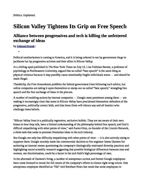 Silicon-Valley-Tightens-Its-Grip-on-Free-Speech-pdf
Keywords: Rare Earth Mines Of Afghanistan, New America Foundation Corruption, Obama, Obama Campaign Finance, Obama FEC violations, Palo Alto Mafia, Paypal Mafia, Pelosi Corruption, Political bribes, Political Insider,  Eric Schmidts Sex Penthouse, SEC Investigation