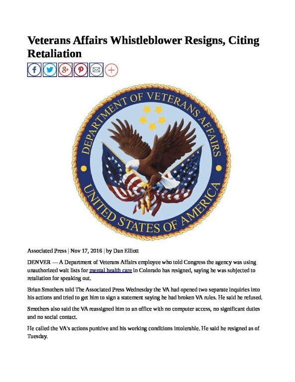 POLITICAL-REPRISAL-ATTACKS-ON-THE-PUBLIC_-Veterans-Affairs-Whistleblower-Resigns-Citing-Retaliation-pdf
Keywords: Rare Earth Mines Of Afghanistan, New America Foundation Corruption, Obama, Obama Campaign Finance, Obama FEC violations, Palo Alto Mafia, Paypal Mafia, Pelosi Corruption, Political bribes, Political Insider,  Eric Schmidts Sex Penthouse, SEC Investigation