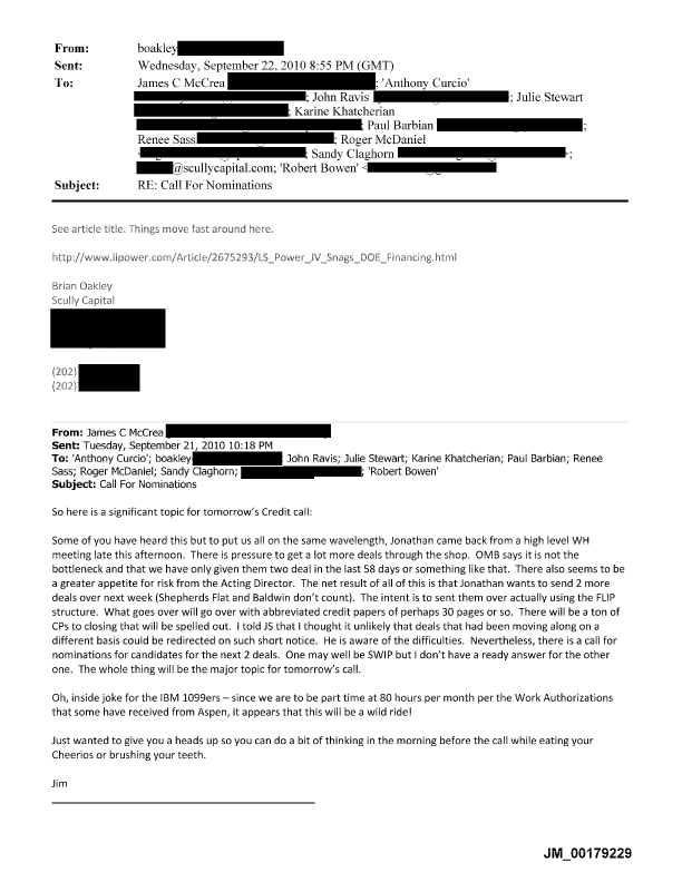 Appendix-II-265 DEPT OF ENERGY CORRUPTION
Keywords: Rare Earth Mines Of Afghanistan, New America Foundation Corruption, Obama, Obama Campaign Finance, Obama FEC violations, Palo Alto Mafia, Paypal Mafia, Pelosi Corruption, Political bribes, Political Insider,  Eric Schmidts Sex Penthouse, SEC Investigation