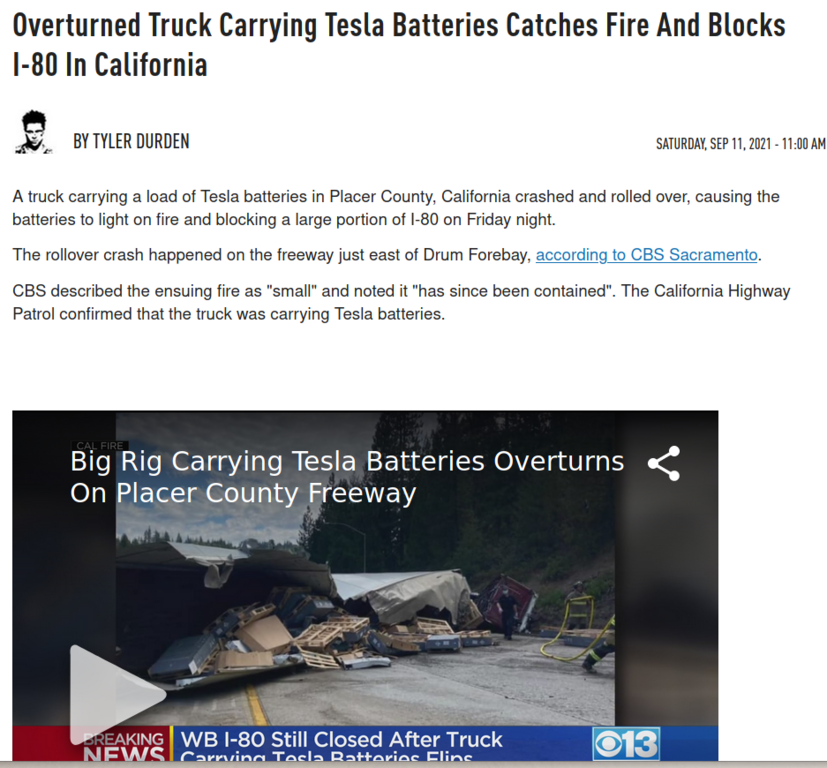 EXPLODING TESLA BATTERIES FROM ANY KIND OF DING
Keywords: Rare Earth Mines Of Afghanistan, New America Foundation Corruption, Obama, Obama Campaign Finance, Obama FEC violations, Palo Alto Mafia, Paypal Mafia, Pelosi Corruption, Political bribes, Political Insider,  Eric Schmidts Sex Penthouse, SEC Investigation