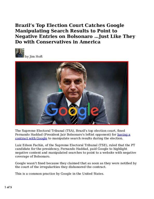 Brazil___s-Top-Election-Court-Catches-Google-Manipulating-Search-Results-pdf
Keywords: Rare Earth Mines Of Afghanistan, New America Foundation Corruption, Obama, Obama Campaign Finance, Obama FEC violations, Palo Alto Mafia, Paypal Mafia, Pelosi Corruption, Political bribes, Political Insider,  Eric Schmidts Sex Penthouse, SEC Investigation