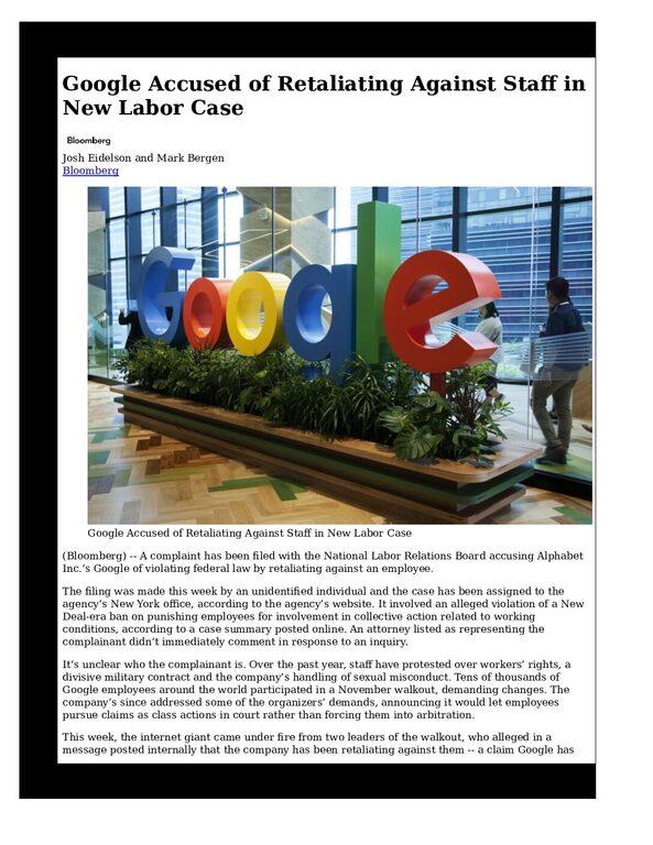 Google-Accused-of-Retaliating-Against-Staff-in-New-Labor-Case-pdf
Keywords: Rare Earth Mines Of Afghanistan, New America Foundation Corruption, Obama, Obama Campaign Finance, Obama FEC violations, Palo Alto Mafia, Paypal Mafia, Pelosi Corruption, Political bribes, Political Insider,  Eric Schmidts Sex Penthouse, SEC Investigation